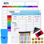 Calendrier magn�tique pour frigo - febest - lot de 3 - a3 a4 a5 - blanc - surface en pet - aimant puissant ...