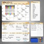 Calendrier magn�tique pour r�frig�rateur - febest - 42x30 cm - lot de 4 - jaune - planificateur hebdomadaire ...