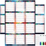 Calendrier mural 2026 pour toute l& 39 ann�e calendrier mural effa�able et r�utilisable planification ...