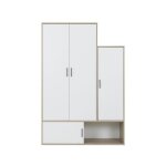 Calicosy - armoire 4 portes h195 cm - erwan - blanc / bois