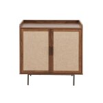 Calicosy - buffet 2 portes décor noyer avec façades en tissu l80 cm - jetson - bois foncé Calicosy - buffet 2 portes décor noyer avec façades en tissu l80 cm - jetson - bois foncé