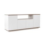 Calicosy - buffet 4 portes et 1 niche centrale l180 cm - arista - blanc / noyer - blanc / noyer Calicosy - buffet 4 portes et 1 niche centrale l180 cm - arista - blanc / noyer - blanc / noyer