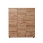Calicosy - buffet haut 3 portes 4 tiroirs et 5 tagres - l116 x h131cm - chne clair - chne clair