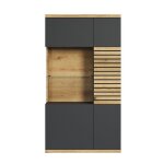 Calicosy - buffet haut vitré 2 portes dont 1 porte avec verre trempé l80 cm - norris - gris anthracite ... Calicosy - buffet haut vitré 2 portes dont 1 porte avec verre trempé l80 cm - norris - gris anthracite ...