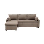 Calicosy - canap� convertible 3 places en tissu avec m�ridienne l219 cm - louison - marron