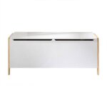 Calicosy - coffre de rangement avec 2 compartiments pour enfant l99 cm - leon - blanc