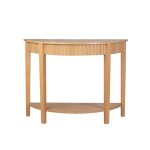 Calicosy - console arrondie avec effet vague à 2 niveaux h76 cm - bologne - bois clair Calicosy - console arrondie avec effet vague à 2 niveaux h76 cm - bologne - bois clair