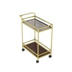 Calicosy - desserte en mtal dor et verre h80 cm - vortex - or