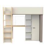 Calicosy - lit mezzanine avec bureau et armoire h183 cm - camillia - argile / gris / chêne - argile / ... Calicosy - lit mezzanine avec bureau et armoire h183 cm - camillia - argile / gris / chêne - argile / ...