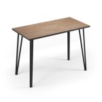 Calicosy - table de bar avec pieds en métal noir l140 cm - sindi - bois clair Calicosy - table de bar avec pieds en métal noir l140 cm - sindi - bois clair