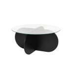 Calicosy - table basse avec pieds croisés et plateau en verre trempé d75 cm - aeris - bois noir - bois ... Calicosy - table basse avec pieds croisés et plateau en verre trempé d75 cm - aeris - bois noir - bois ...