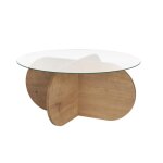 Calicosy - table basse avec pieds croisés et plateau en verre trempé d75 cm - aeris - chêne saphir - ... Calicosy - table basse avec pieds croisés et plateau en verre trempé d75 cm - aeris - chêne saphir - ...