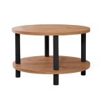 Calicosy - table basse ronde 2 niveaux décor pin atlantique d70 cm - roby - pin atlantique / noir - pin ... Calicosy - table basse ronde 2 niveaux décor pin atlantique d70 cm - roby - pin atlantique / noir - pin ...