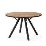 Calicosy - table ronde avec pieds en métal noir l120 cm - beni - bois clair - bois clair Calicosy - table ronde avec pieds en métal noir l120 cm - beni - bois clair - bois clair