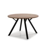 Calicosy - table ronde avec pieds en métal noir l120 cm - beni - bois clair / chant noir - bois clair ... Calicosy - table ronde avec pieds en métal noir l120 cm - beni - bois clair / chant noir - bois clair ...
