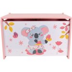 Coffre � jouets en bois pour enfant - fun house - cally mimi koala - rose - 40x58x36 cm
