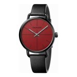 Montre - calvin klein - even k7b214cp - acier inoxydable - cuir noir - rsistante  leau 3 atm