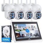 Camcamp kit camra de surveillance wifi exterieure 2mp + 2mp sans fil 360 double objectif zoom hybride ...