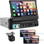 Camecho autoradio 1 din bluetooth avec carplay - android auto 7 flip out cran tactile stro support ...