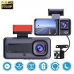 Cam�ra embarqu�e voituretrois enregistrements1080p hd cam�ra de voiture avant et arri�re dache cam grand ...