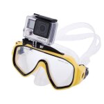 Camra mont masque de plonge scuba snorkel lunettes de natation pour gopro hero 2 3 3 + 4 jaune