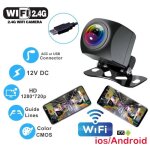 Camra de reculcamra de recul wifi sans fil pour voiture 170 degrs camra de tableau de bord hd mini ...