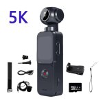 Cam�ra sport 5k uhd - lentille rotative 270�64gb - wifi �cran tactile 169 els anti - shake - noir