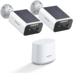 Cam�ra de surveillance 2k ansque wifi solaire ext�rieure 365 jours kit 2 cam�ras + homebase