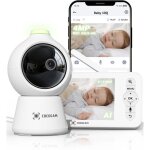 Cam�ra de surveillance b�b� avec �cran - svatv - 2k 4mp - �cran 5 pouces - vision nocturne ir - d�tection ...