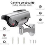 Camra de surveillance factice extrieur energie solaire sans fil - circuit ferm de scurit lumire ...