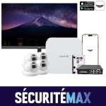 Cam�ra de surveillance maison ? kit complet 4 d�mes 5mp int�rieur / ext�rieur avec nvr disque dur 1to ...