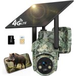 Cam�ra de surveillance solaire 4g ext�rieure - ediliq - carte sim int�gr�e - d�tection de mouvement - ...