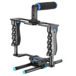 Camra vido cage en aluminium kit avec vido cage poigne en haut 15mm barres pour canon 5d mark ii