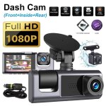Camra de voiture  3 objectifs 1080p avant cabine et arrire de grand angle 170 avec vision nocturne ...