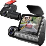 Cam�ra de voiture dashcam double objectif avant et int�rieur fhd 1080p grand angle avec surveillance ...