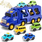 Camion jouet enfant - 5 en 1 - jouet de voiture � friction - bleu