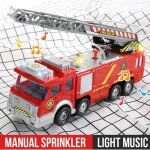 Camion de pompier enfant jouet enfant camion pompier avec chelle lumires sons et fonction de pulvrisation ...