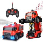 Camion de pompiers transformable enfants v�hicule radiocommand� jouet voiture t�l�command�e avec lumi�res ...