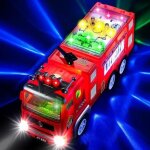 Camion de pompier voiture avec 4d led lumires sons pour enfant garons - rouge
