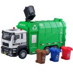 Camion poubelle enfants jouet camion poubelle avec 4 poubelle lumiere jouet cadeau pour enfant garcon ...