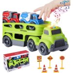 Camion de transport de jouets pour enfants avec 2 mini petites voitures et 5 panneau de signalisation ...