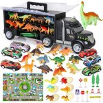 Jouet - camion transporteur de voitures - 37pcs - dinosaure - mini voitures - tapis de jeu Jouet - camion transporteur de voitures - 37pcs - dinosaure - mini voitures - tapis de jeu