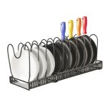 Camlian - egouttoir range couvercles et poles - 10 niveaux - noir
