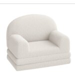 Canap� 2 en 1 convertible pour enfants fauteuil et lit pliable en peluche ours douce salle de jeux blanc ...