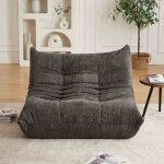 Canap� 2 places en chenille - fauteuil lounge au sol avec mousse � m�moire (gris)