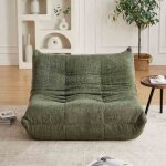 Canap� 2 places en chenille - fauteuil lounge au sol avec mousse � m�moire (vert)
