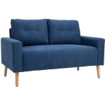 Homcom - canap tissu - polyester - 145x76x88cm - bleu