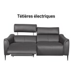 Canap� 2 places avec 2 relax en 100% tout cuir �pais de luxe italien avec 2 relax �lectriques et 2 t�ti�res ...