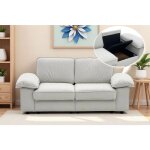 Canap� 2 places relax blanc cr�me 201x91x89 cm avec rangement int�gr� ? couchage quotidien assise moelleuse ...