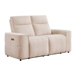 Canap� 2 places relax �lectrique en tissu chenille beige scamoco